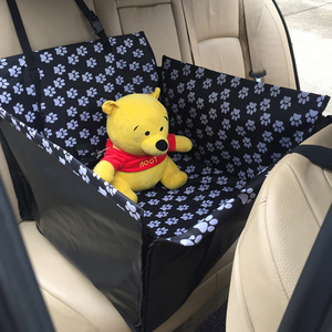 Waterproof Single Seat Pet Carrier Double Layer Dog Car Rear Back Seat Cover Protector Travel Folding Blanket Cushion Mat