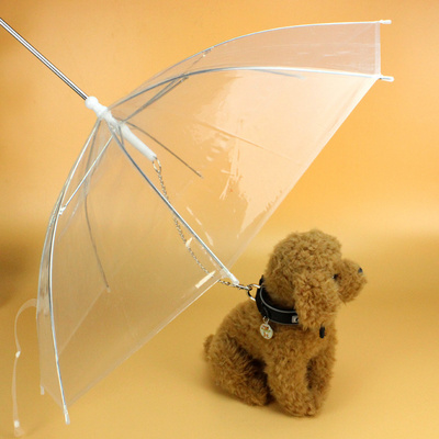 Hot sale Transparent Pet Umbrella pet Dog Rain Gear with Dogs Leads Keeps Pets Dry Comfortable in Rains Umbrellas