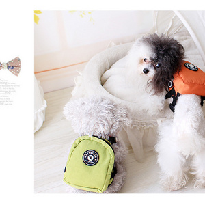 Nylon Pet Dog Backpack for Small Dog multifunction School Bag Pet Backpack with Harness leash