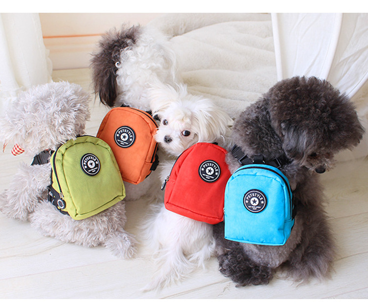 Nylon Pet Dog Backpack for Small Dog multifunction School Bag Pet Backpack with Harness leash