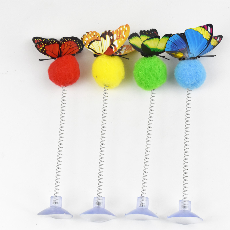 Interactive Training  Butterfly Funny Cat Stick Cute Insect Cat Toys Smiley Teasing Wand Kitten Fishing Rod Pet Supplies