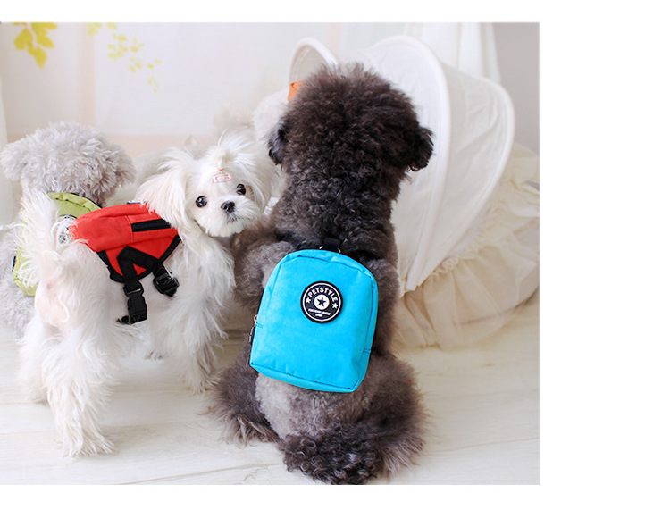 Nylon Pet Dog Backpack for Small Dog multifunction School Bag Pet Backpack with Harness leash