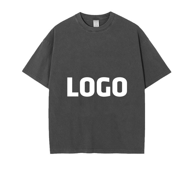 Custom Logo Graphic Tees Tshirts Hip Hop Men's Silk Screen Printing Vintage Distressed Acid Wash T-shirt Oversized T Shirts