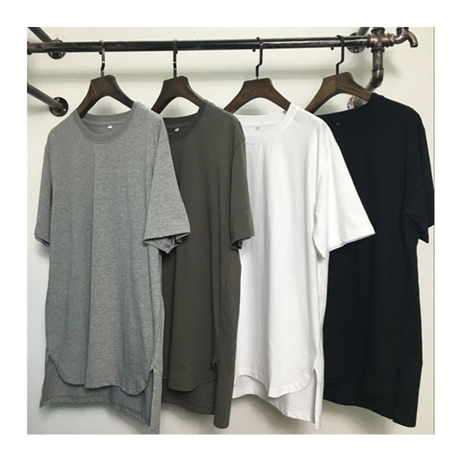 Custom clothing men's t-shirt hip hop front short back long oversized men's fashion t-shirt summer t-shirt top