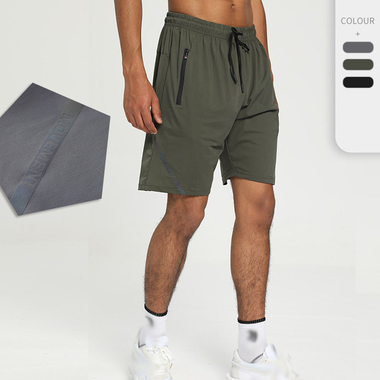 2024 Spring and Summer Wholesale Sportswear Custom Logo Zipper Pocket Mens Gym Running Sweat Shorts