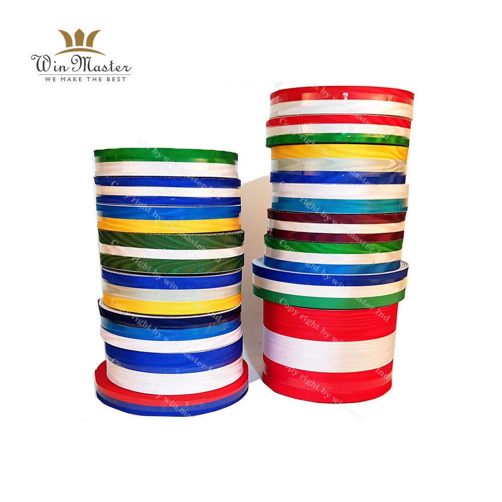 New multi color striped ribbons high quality grosgrain material water effect moire ribbon supplier