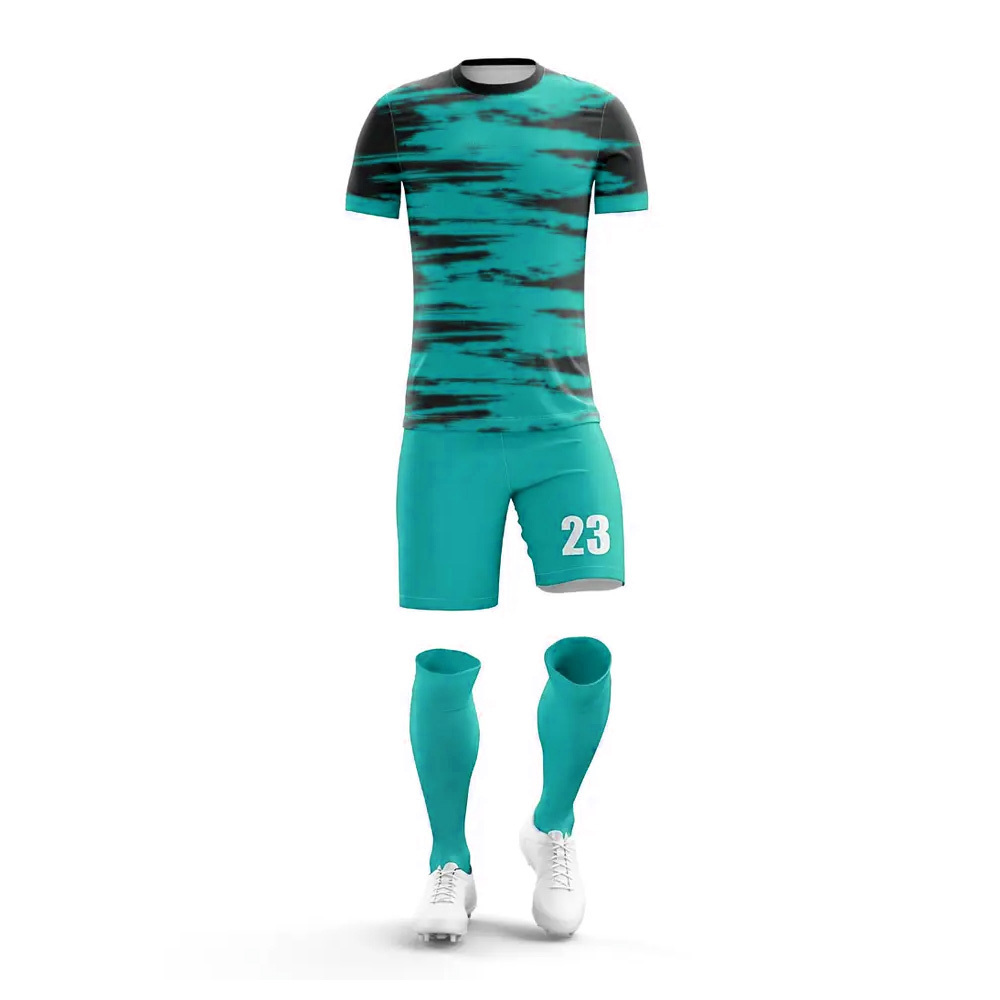 Custom Colors Youth Wholesale Blue Green Personalized design Stylish Sportswear Kits Competitive price Soccer uniform