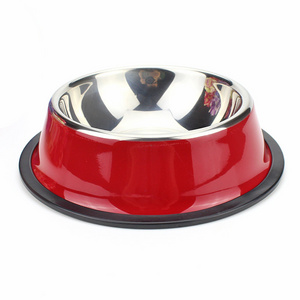 New Hot Sales All Sizes Pet Cat and Dog Stainless Steel Bowl Bottom Silicone Non-slip Feeder