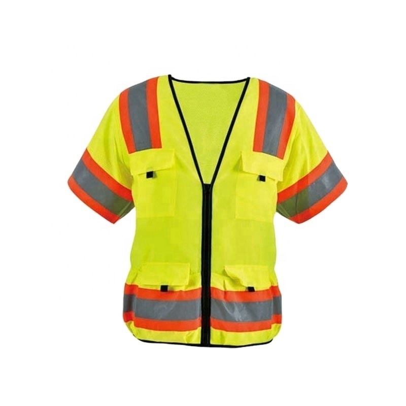 New Design Factory Wholesale Fluorescence Yellow Polyester Bike Reflective Security Vest