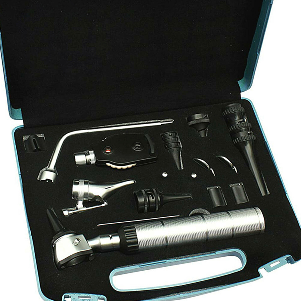 top selling high quality Ent Ophthalmoscope Otoscope Nasal Diagnostic Set Kit Mini Pocket Fiber Optic  Ent Diagnostic Set