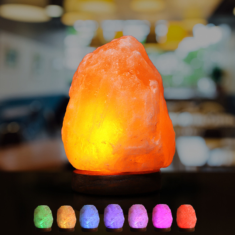 Small natural crafts USB Himalayan salt lamp with night light for Home decorative business gifts set items Christmas Gift OEM