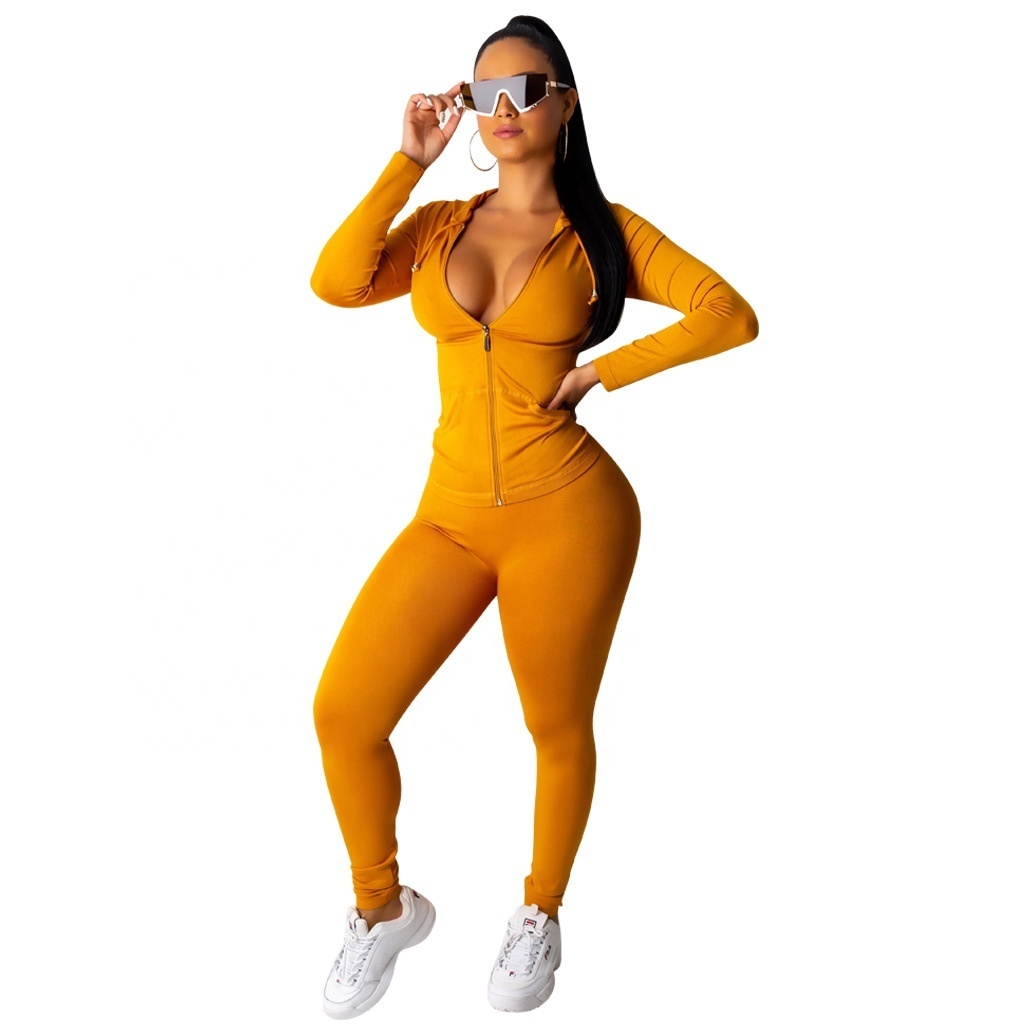 2023 Custom Hoodie Winter Long Sleeve Tracksuit Sweat Suits Sexy Womens Hoodie Clothing Top And Pants Two Piece Sets