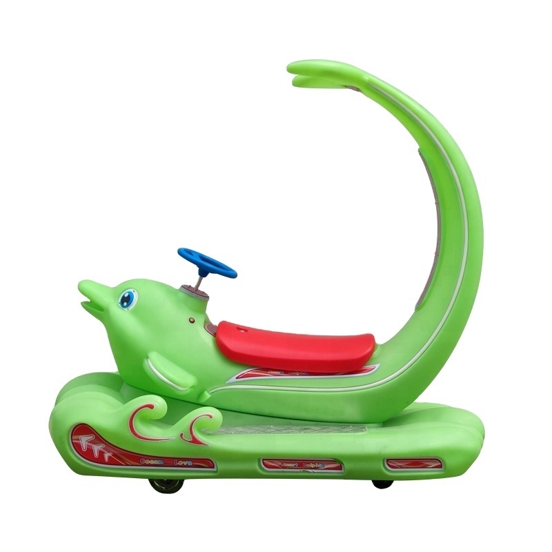 Best design Amusement Kids Ride Animal Rainbow Dolphin Electronic Battery Car For kids special PP material OEM Customized