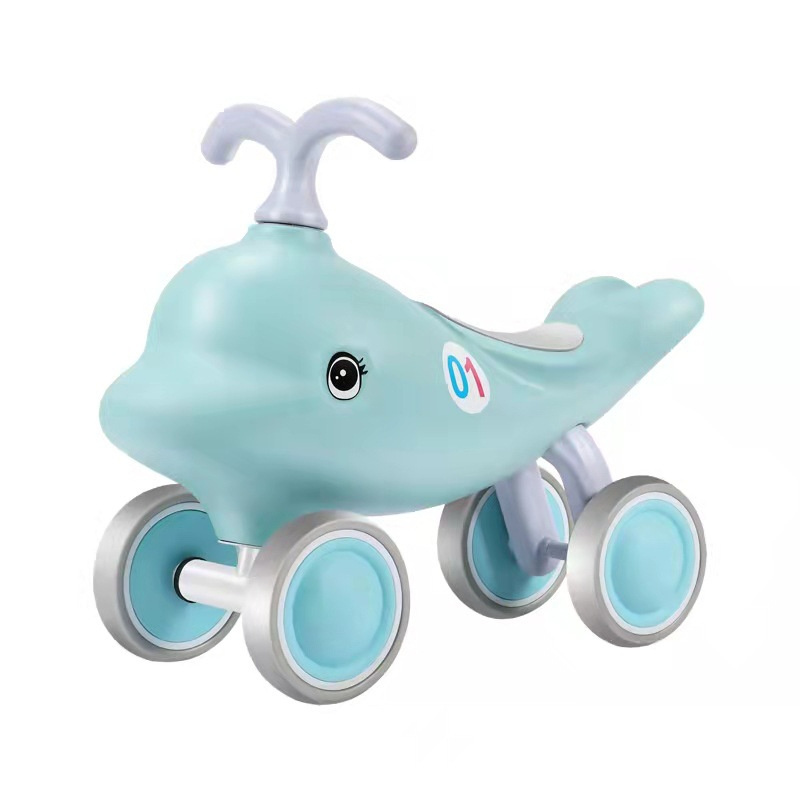 NEw Lovely Dolphin design kids sliding car Four-wheel Baby Balance Car 1-3 year old baby ride on toy car OEM Customized