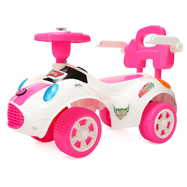 New arrival fashion high quality plastic musical 1-3 years baby ride on push car child mini car toy  with push handle