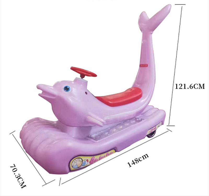 Wholesale Factory Price Beautiful Light Kids Mini Dolphin Electric Kids Car Bumper Car For Kids Training Dolphin Ride