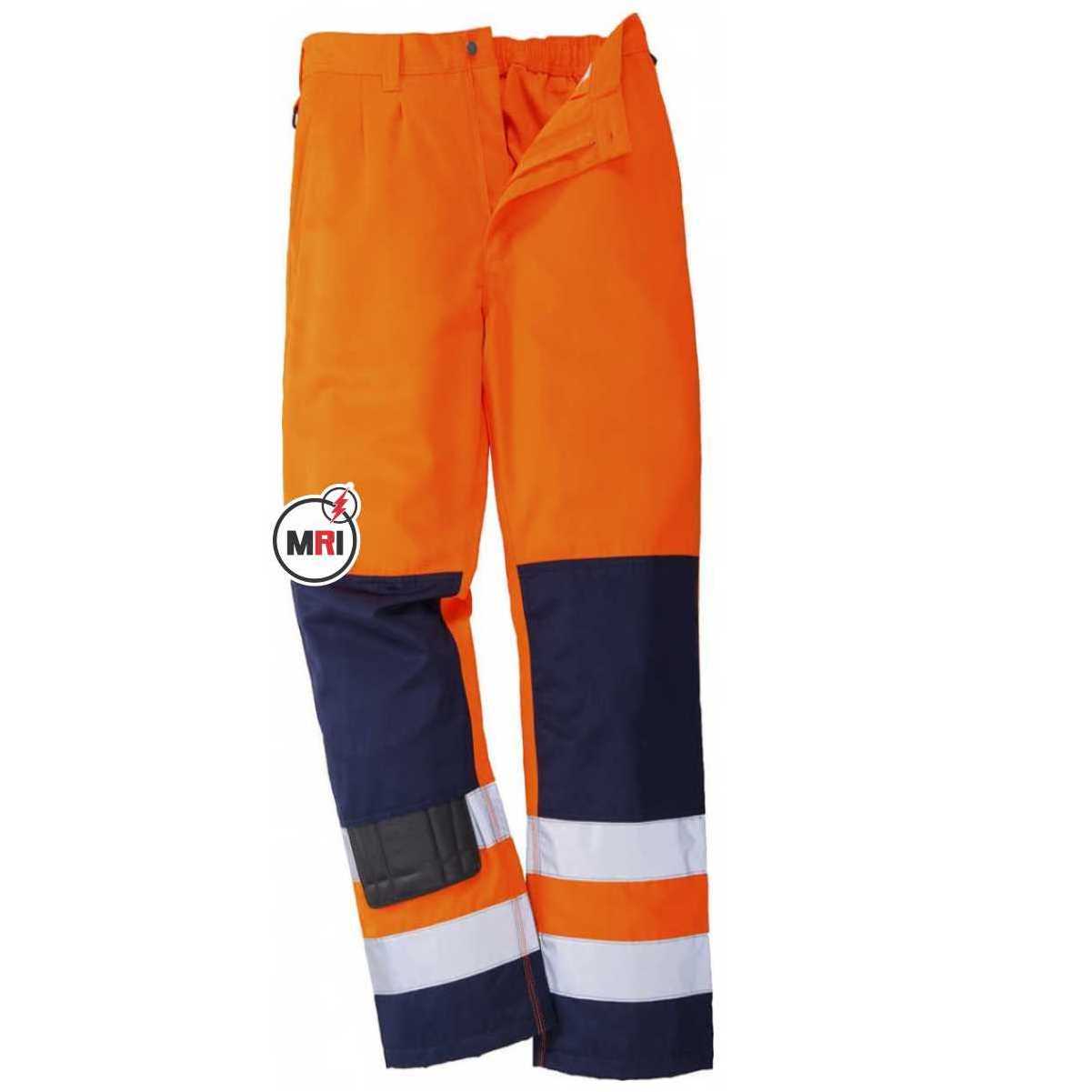 Hi Vis Pants Orange Custom Logo Wholesale Security Safety Pants Cargo Multi Pockets Pant 3m Reflective Clothing