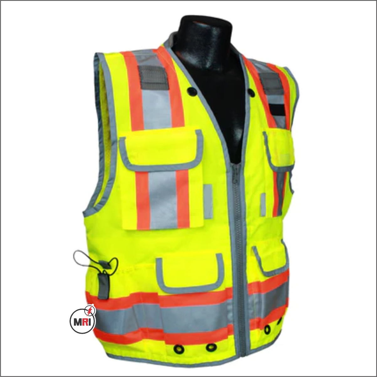 100% polyester breathable mesh yellow safety vest hi vis reflective jacket construction work waistcoat with pockets