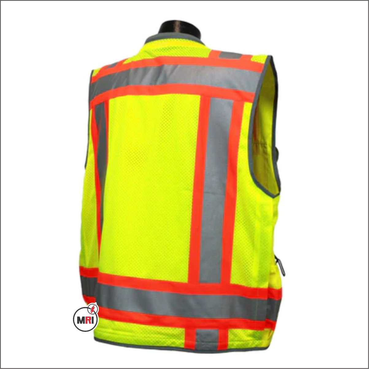 100% polyester breathable mesh yellow safety vest hi vis reflective jacket construction work waistcoat with pockets