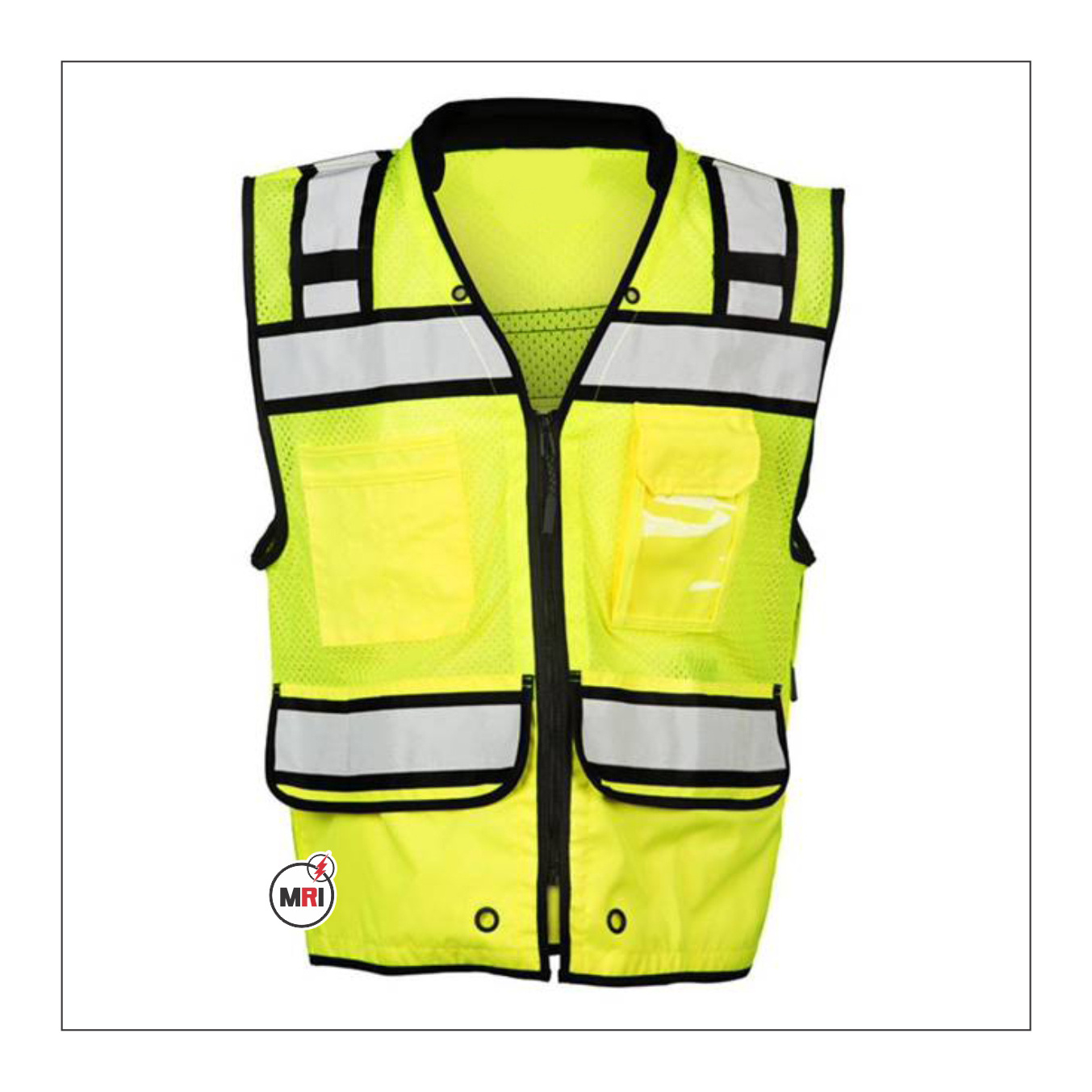 High Visibility reflective safety vest with 2pockets customized high quality yellow mens mesh safety jacket