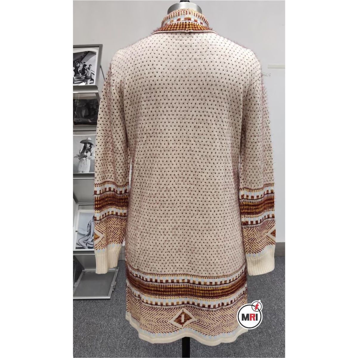 European and American New Ethnic Style Retro Cardigan top Loose Long Sleeve Bohemian Style Knitted Sweater Coat