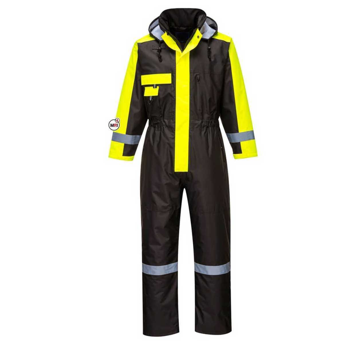 Hi Vis viz Vest Safety Class 3 Rain suit Jacket Pants High Visibility Reflective Black Bottom Motorbike Waistcoat Work Suits