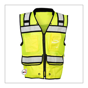 2023 factory fashion safety vesy cycling construction clothing hi vis reflective vests Yellow Fluorescent Smart