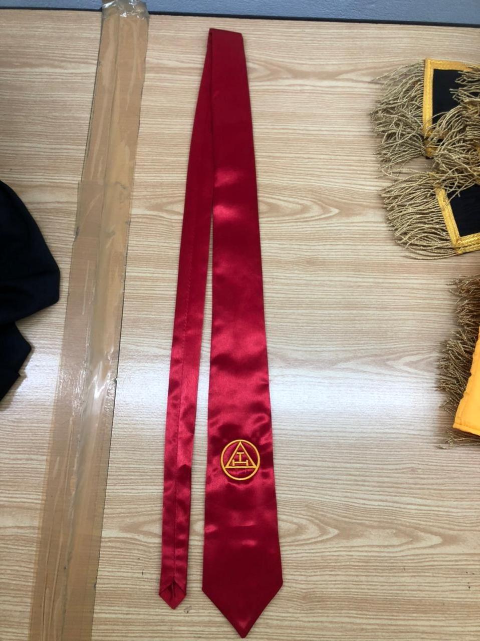 Masonic Regalia Royal Arch ties Red Satin Silk Embroidered Design Customized Sublimated Print royal arch tie RAM Ties