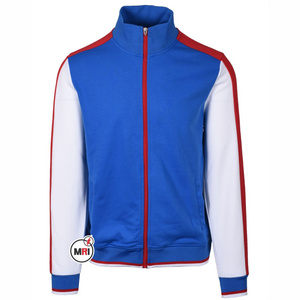 Wholesale plus size striped unisex jacket full zip up nylon windbreaker fitness custom logo print track casual Men Women Jackets