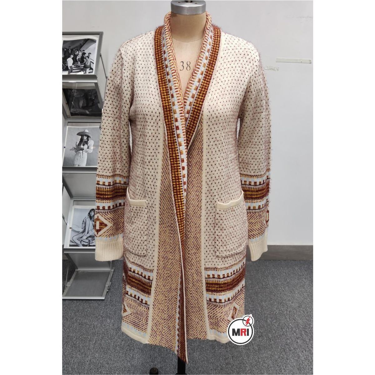 European and American New Ethnic Style Retro Cardigan top Loose Long Sleeve Bohemian Style Knitted Sweater Coat