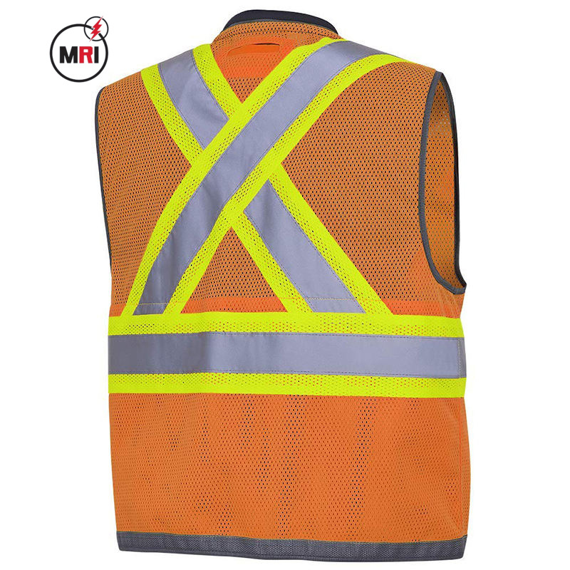 High Visibility Hi Vis Vest orange Reflective Safety Hi Vis Vest With Custom Logo and Label Wholesale with customization