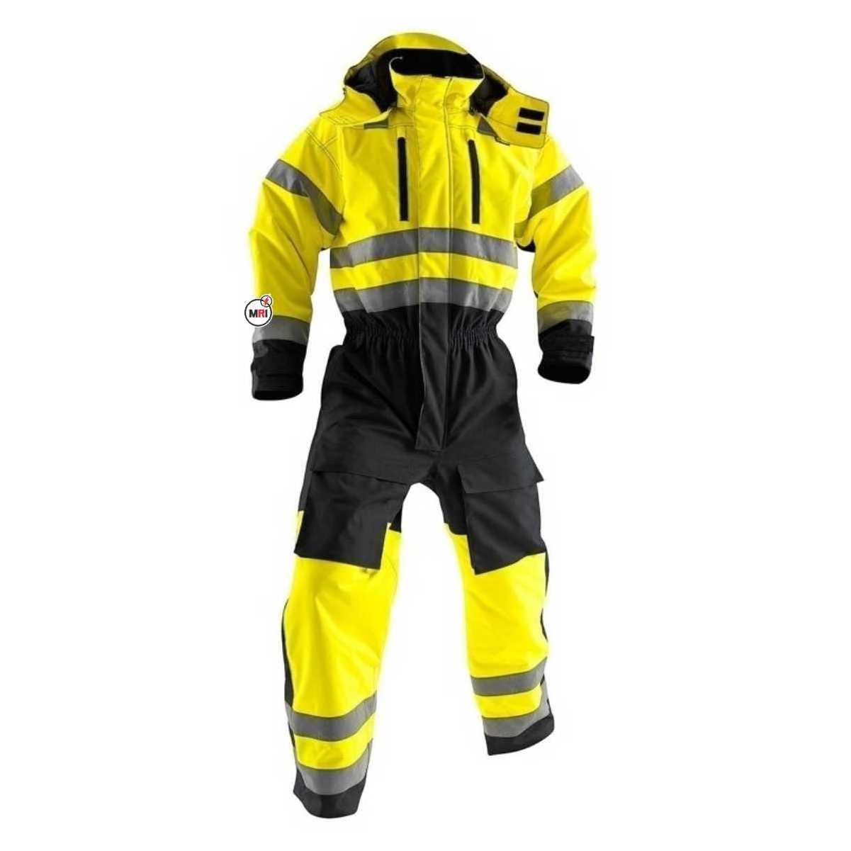 Hi Vis viz Vest Safety Class 3 Rain suit Jacket Pants High Visibility Reflective Black Bottom Motorbike Waistcoat Work Suits