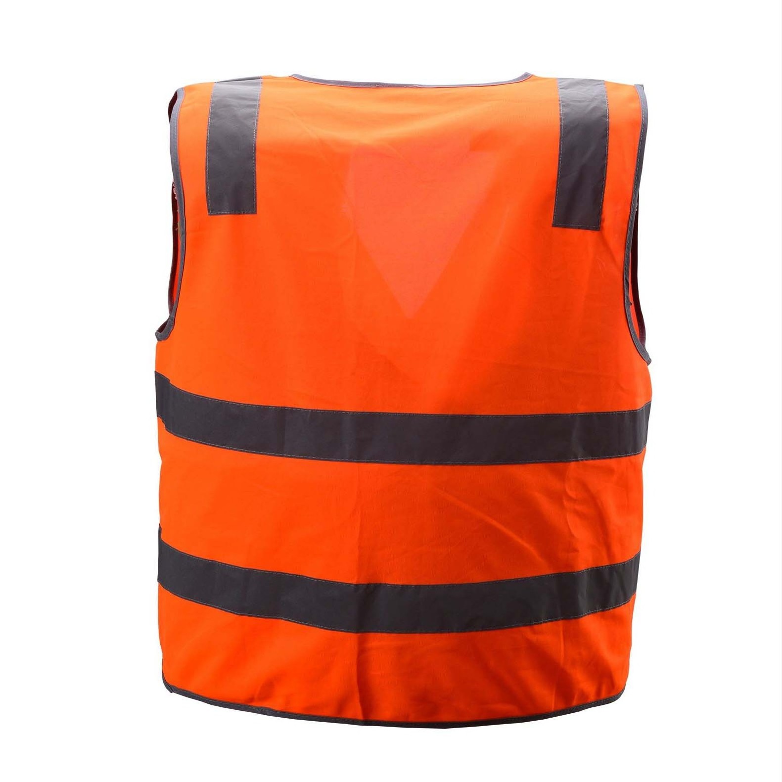 Reflective Vest With Pockets Hi Vis Orange Construction Safety Vests Workwear