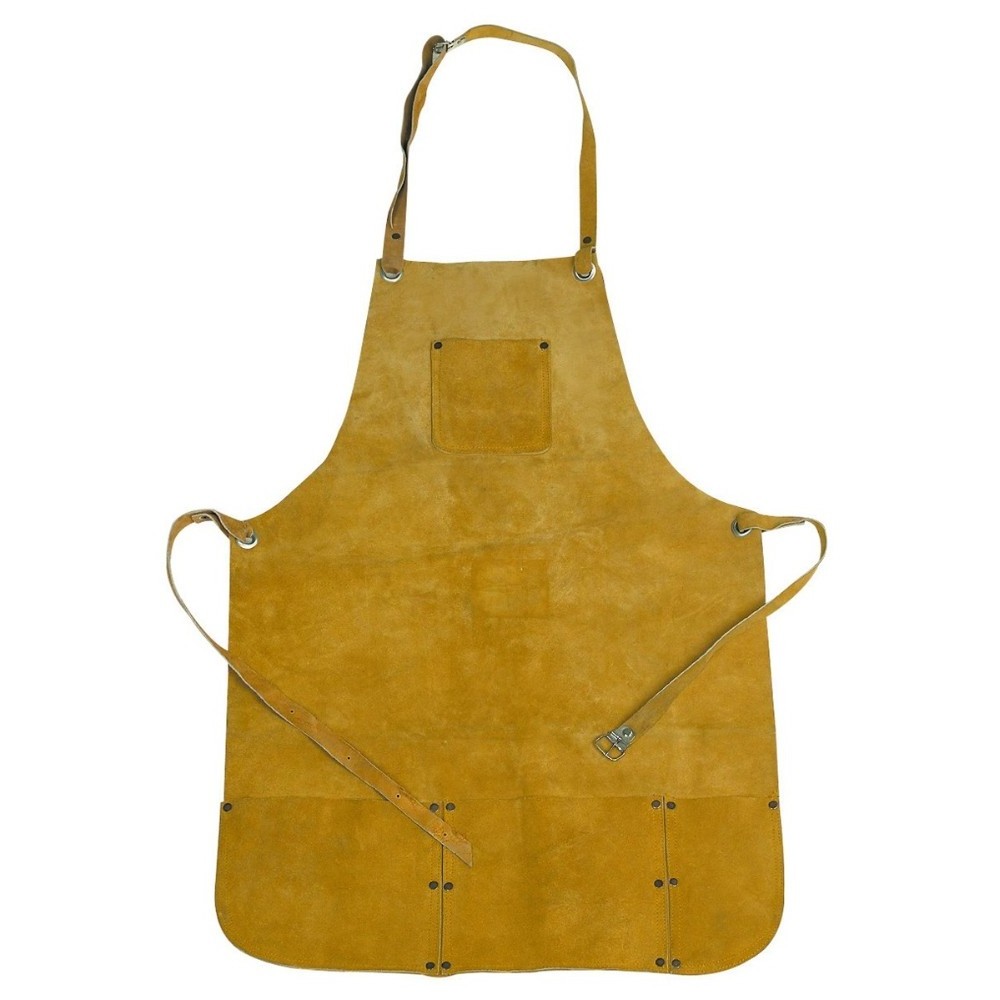 Cowhide split leather welding apron heavy duty industrial safety body protection construction high quality firefighting apron