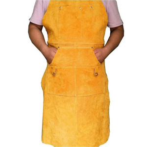 Superior Protective Cowhide Split Leather Welding Apron Home Garden Industrial Spark Heat Fire Protection Welding Aprons