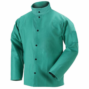 Best performance FR treated drilled cotton fabric welding jacket industrial safety spark fire resistant construction jacket