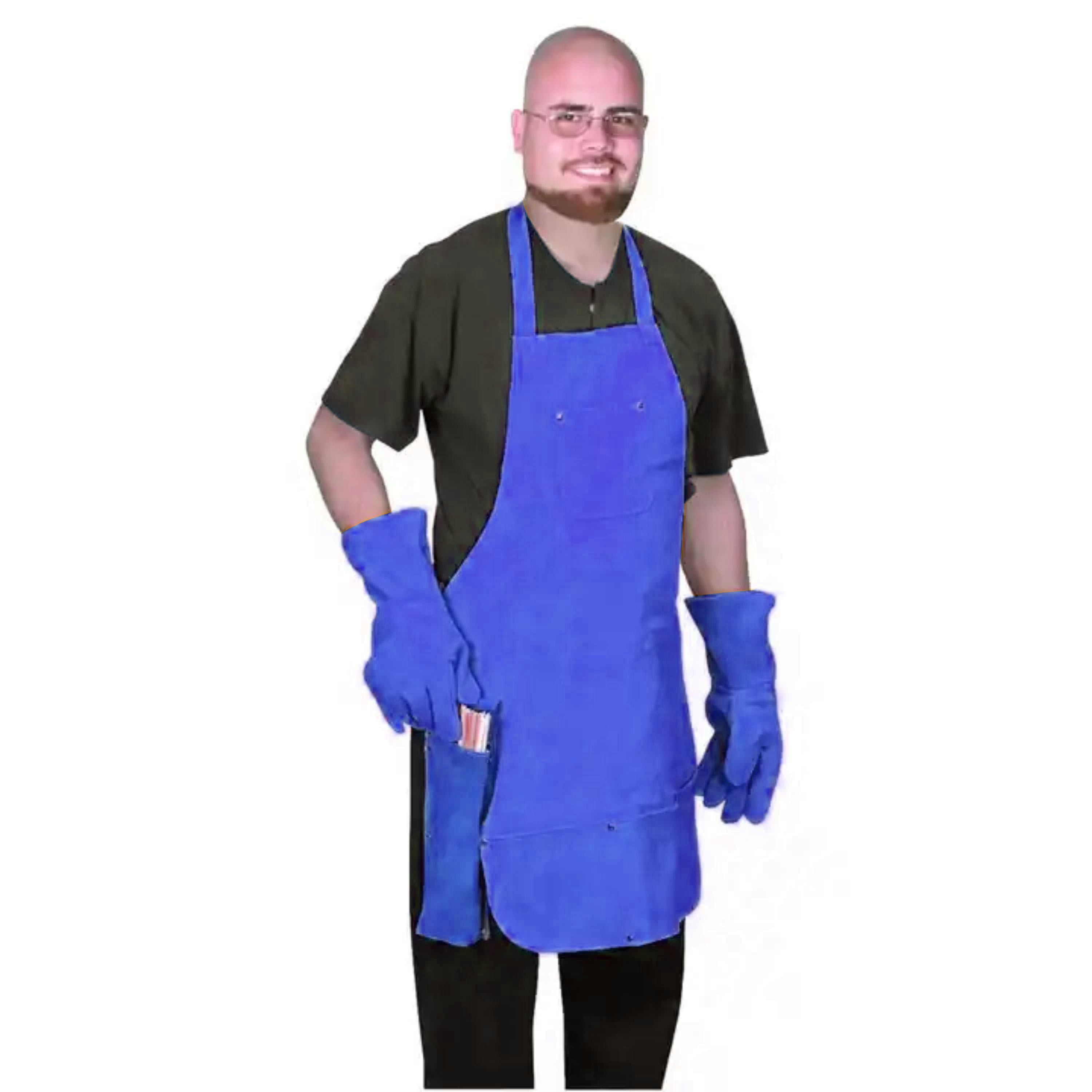 Premium Quality Side Cowhide Split Leather Fire Retardant Welding Apron Industrial Safety Working Welder Aprons for Sparks