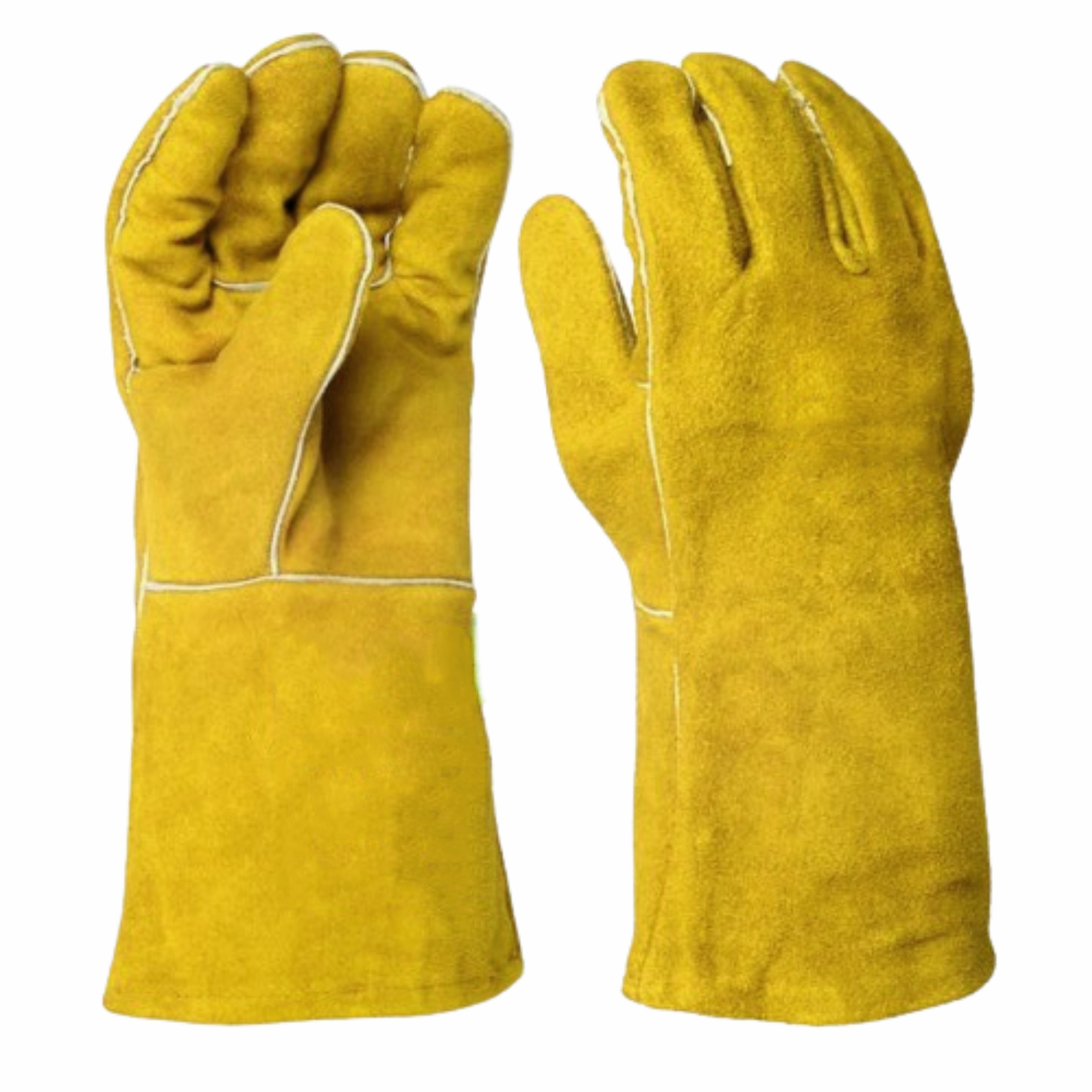 Heavy duty personal protective cowhide split leather welding gloves high performance  barbeque grilling meat welders gloves