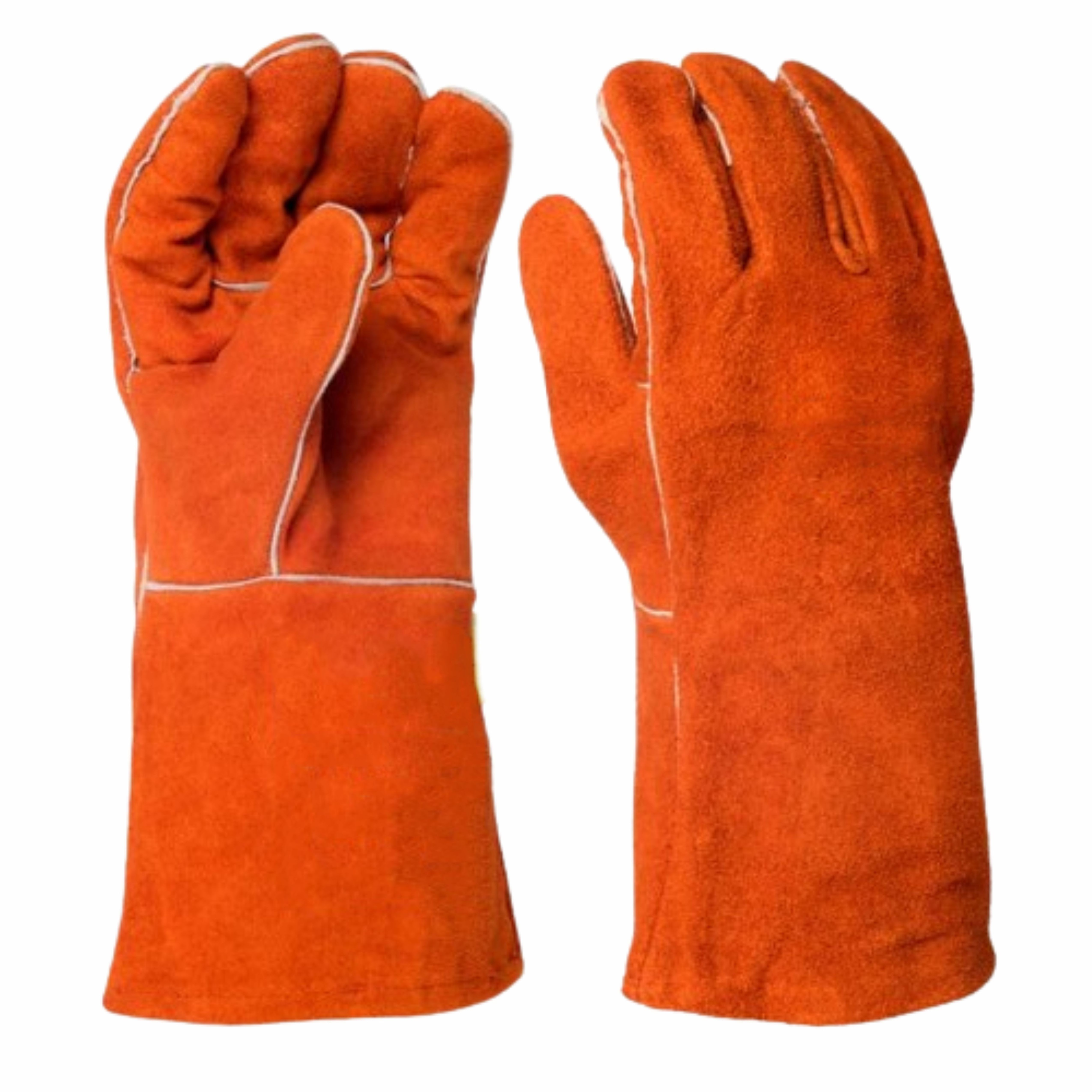 Heavy duty personal protective cowhide split leather welding gloves high performance  barbeque grilling meat welders gloves