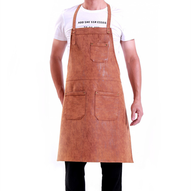 Long Leather Safety Wholesale Durable Customized Leather Welding Work Apron Flame Resistant Bib Apron Heavy Duty Apron