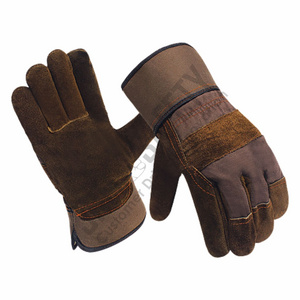 Waterproof Quality Cowhide Split Leather Industrial Canadian Rigger Safety Work Gloves Heavy Duty Long Lasting Leather Gloves