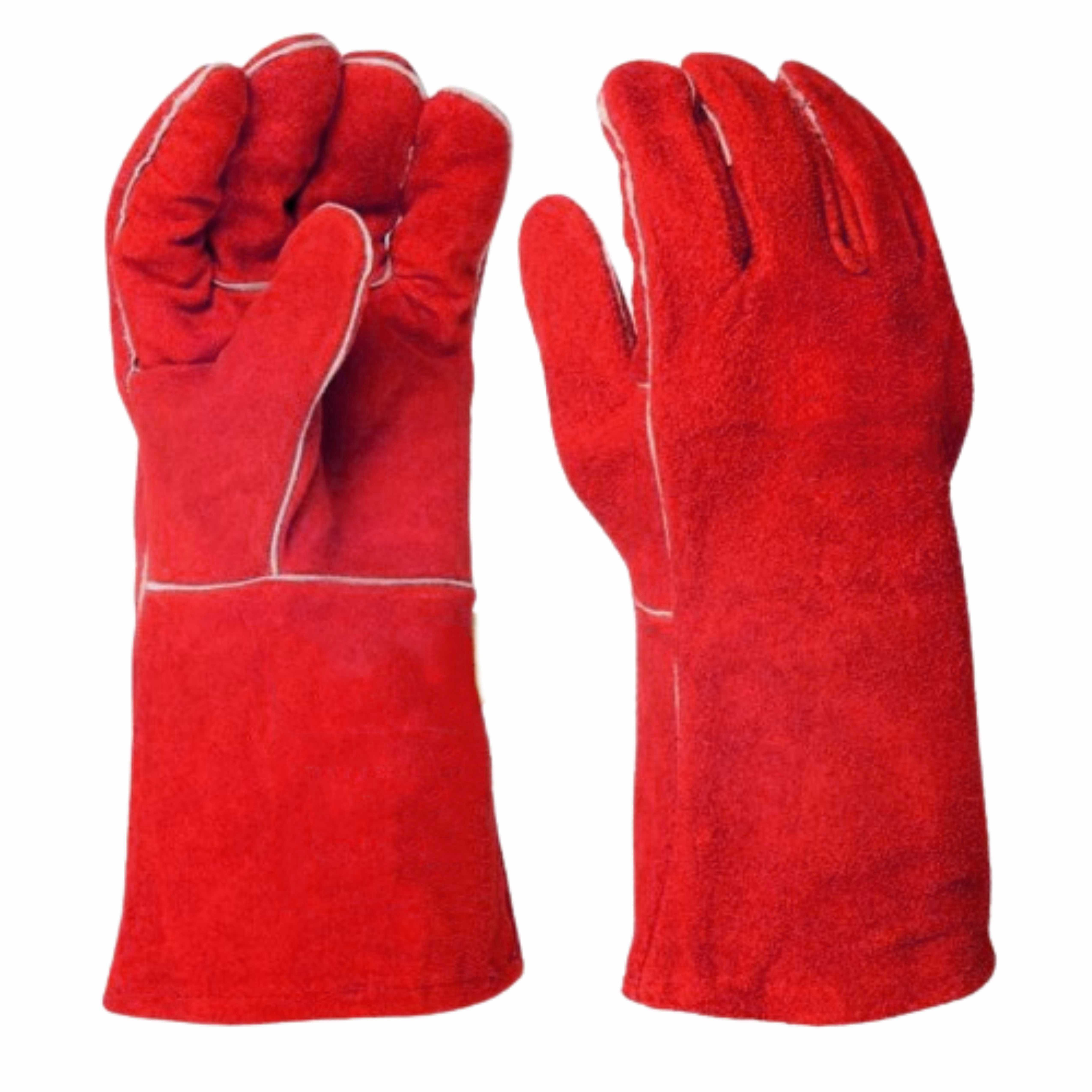 Heavy duty personal protective cowhide split leather welding gloves high performance  barbeque grilling meat welders gloves