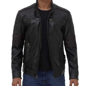 Custom Black Leather Fashion Jacket for Men/Direct Factory Fashion Leather Jacket for Men