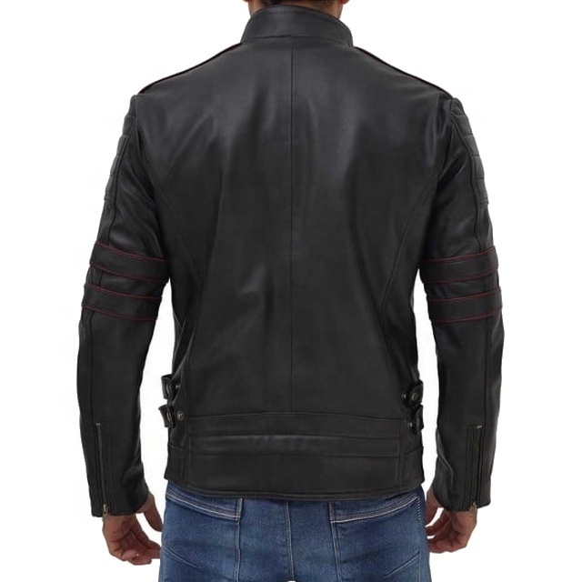 Custom Black Leather Fashion Jacket for Men/Direct Factory Fashion Leather Jacket for Men