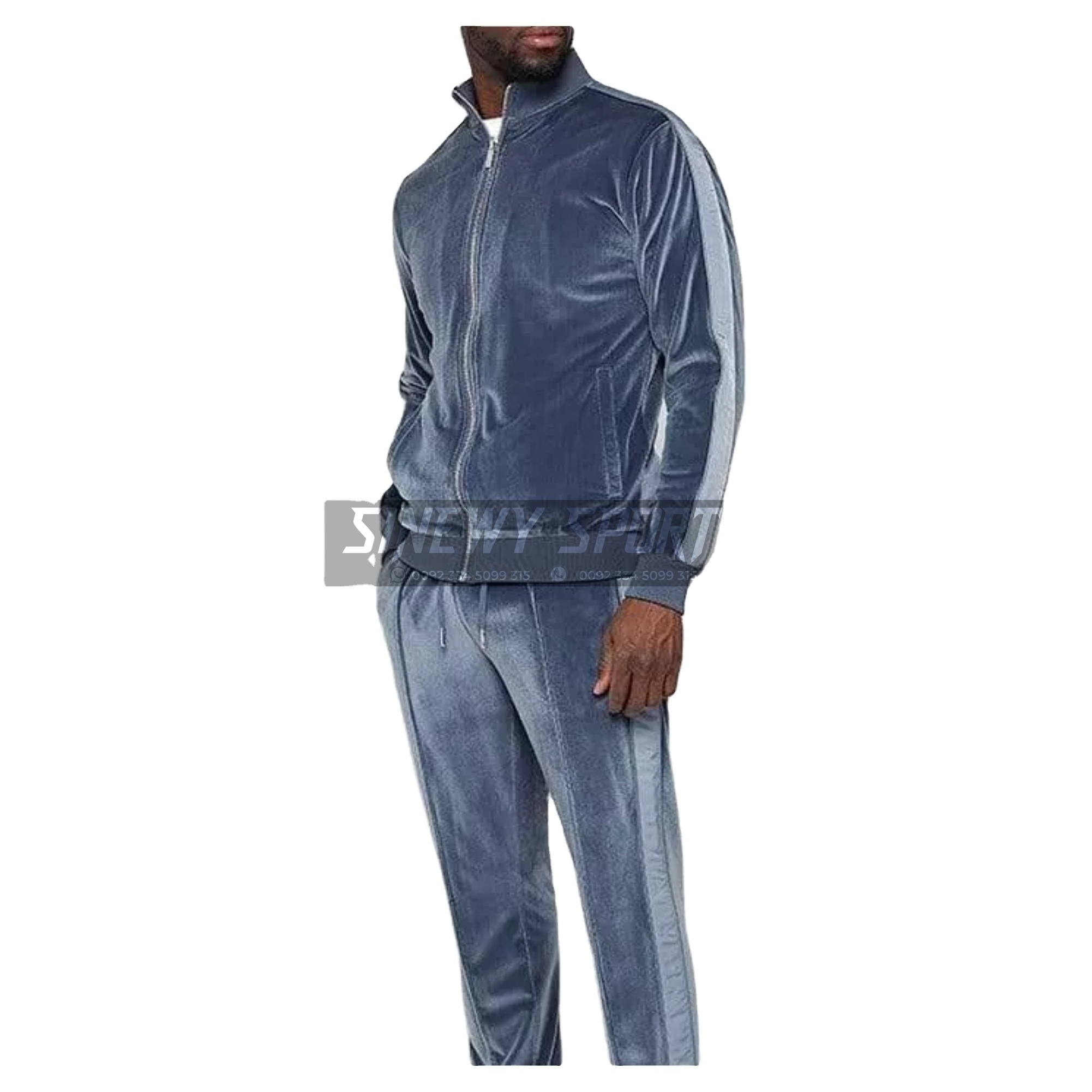 High quality velour sweatsuit blank custom print logo oversize training Jogging wear two piece set men tracksuit