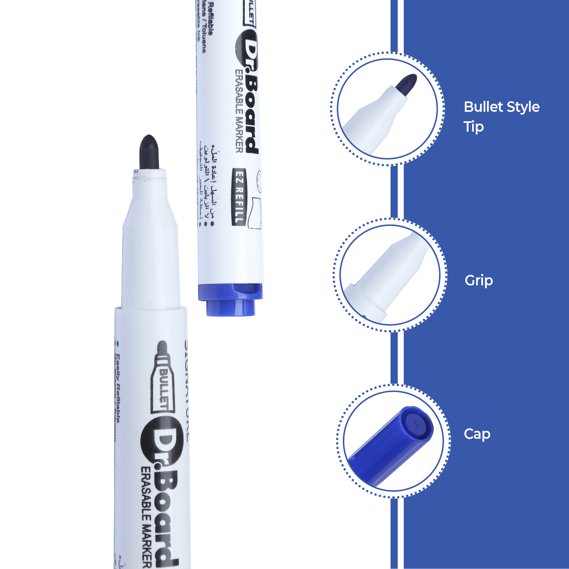 High Quality Non-toxic Refillable Erasable Whiteboard Marker Pens for School and Offices | white board marker refillable markers