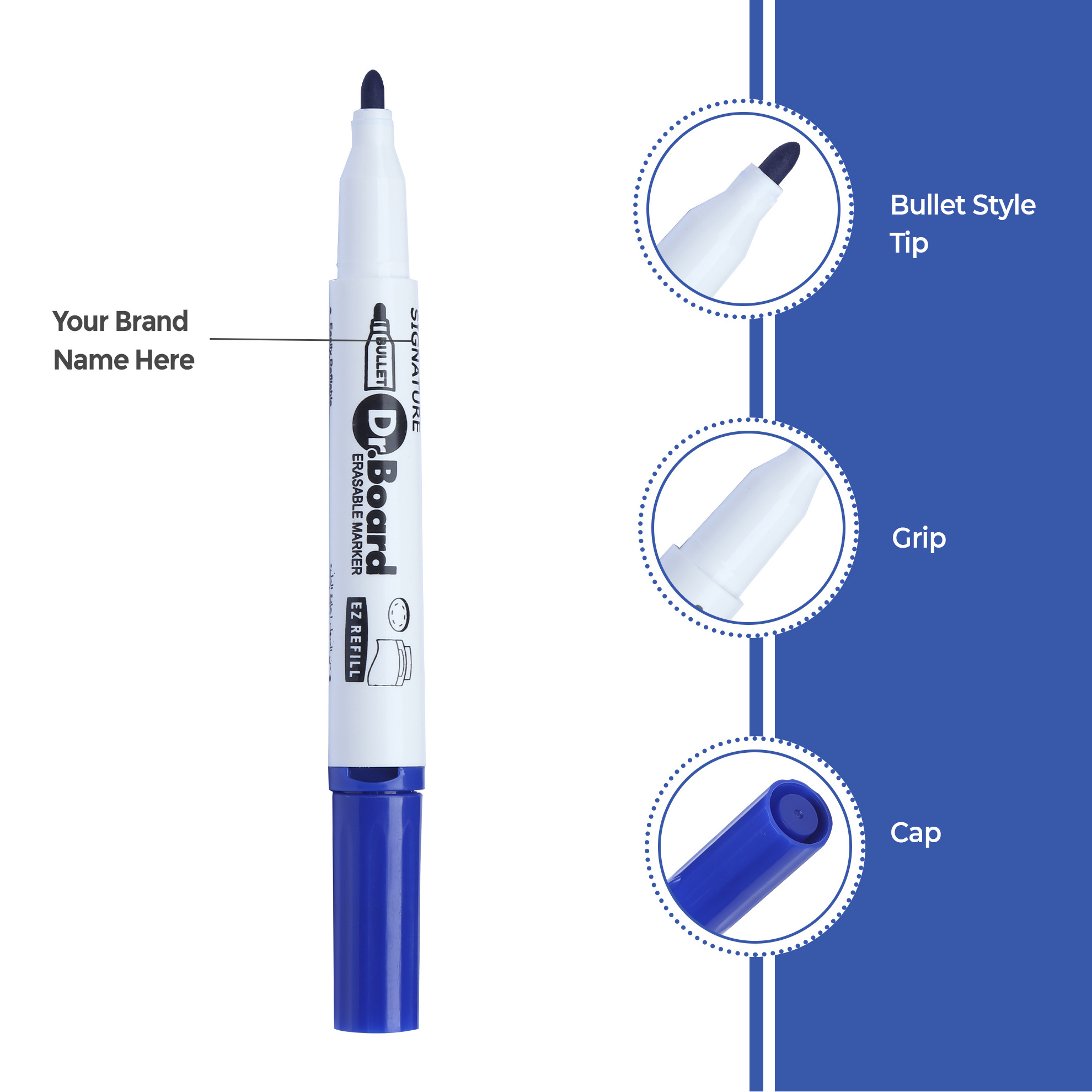 High Quality Non-toxic Refillable Erasable Whiteboard Marker Pens for School and Offices | white board marker refillable markers