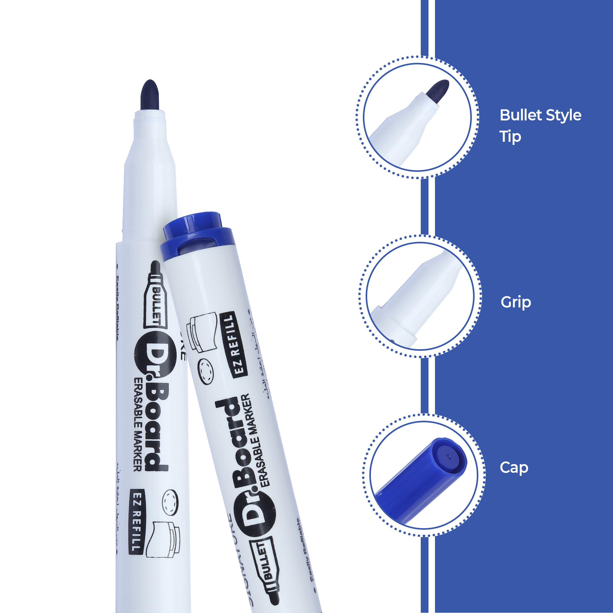 High Quality Non-toxic Refillable Erasable Whiteboard Marker Pens for School and Offices | white board marker refillable markers