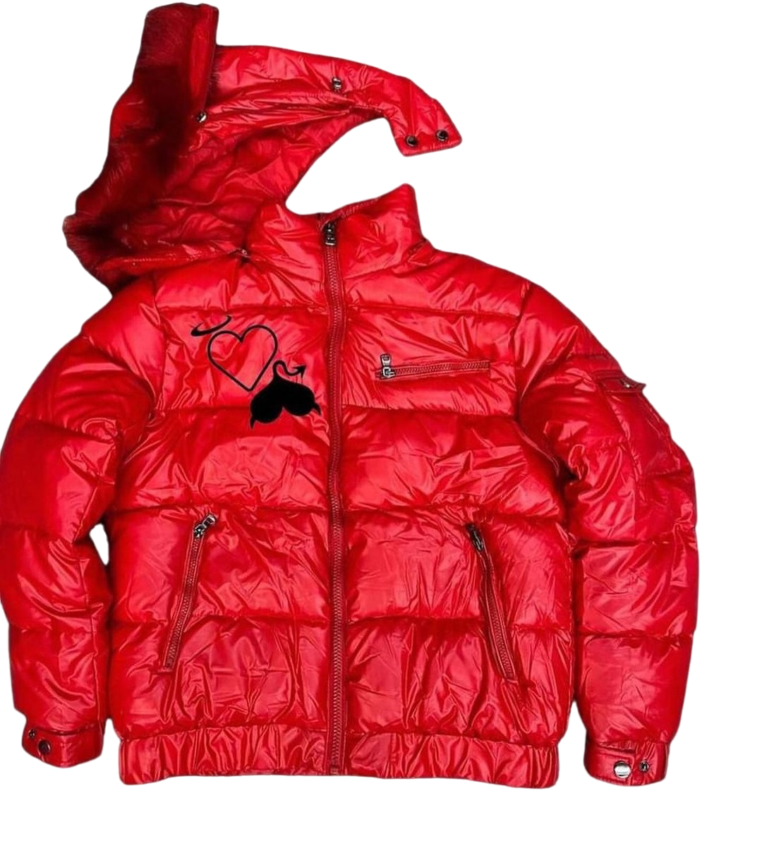 Newest Design Custom Logo Red Polyester Outdoor Puffer Jacket For Winter Woman Puffer Jackets For Men