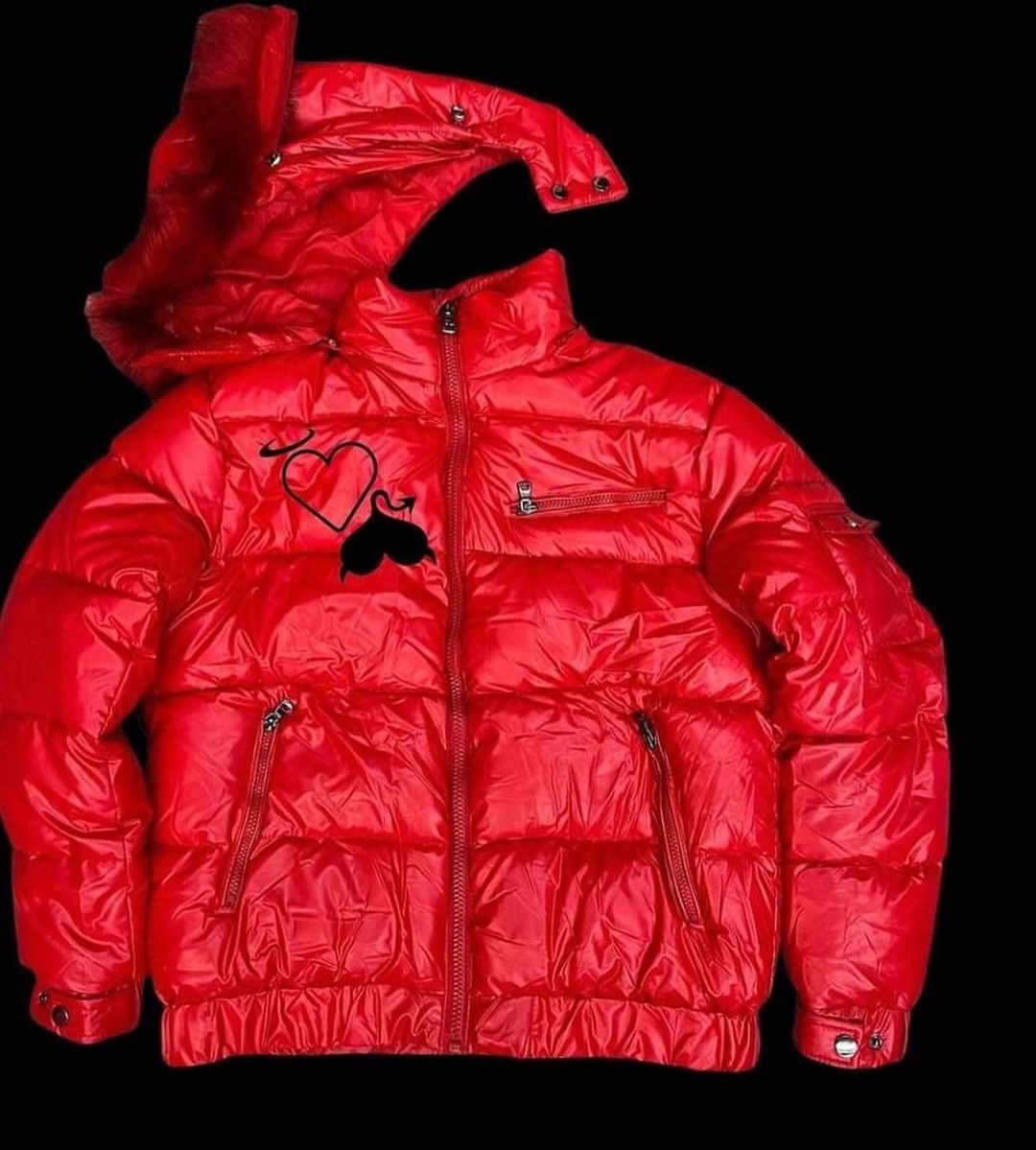 Newest Design Custom Logo Red Polyester Outdoor Puffer Jacket For Winter Woman Puffer Jackets For Men